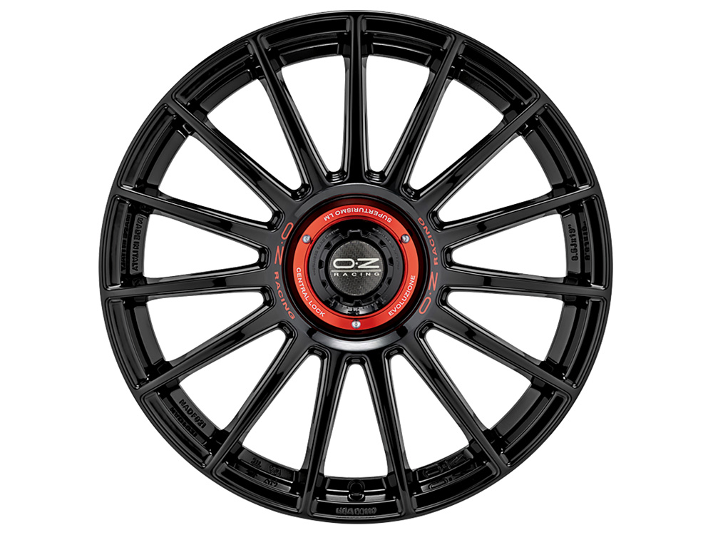 литой OZ Racing Superturismo Evoluzione R19/8.5 PCD5*108 ET45 DIA75 Gloss Black+Red Lettering