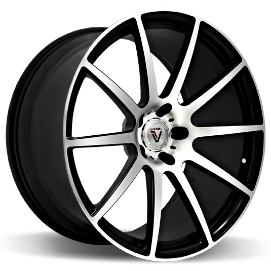 Кованый Vissol F-190 R22/10.5 PCD5*114,3 ET30 DIA73.1 Black with machined face